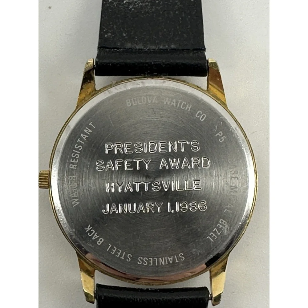 Accutron Bulova PPG Presidents Safety Award New Battery 1985 34MM 7.5
